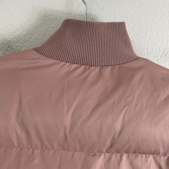 Sweaty Betty Womens 4 Dusty Pink Insulated Puffer Bomber Jacket Ribbed Collar - Picture 15 of 15